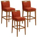 Ver imagem 1 de Kit 3 Banquetas Alta Cozinha Gourmet Conforto Suede:suede Terracota