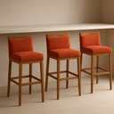 Ver imagem 2 de Kit 3 Banquetas Alta Cozinha Gourmet Conforto Suede:suede Terracota