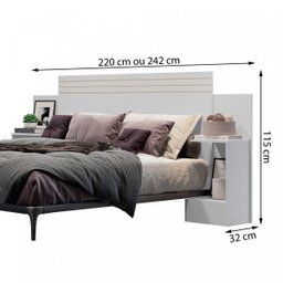 Cabeceira Casal e Queen 2 Mesas de Apoio Londres Leifer - 3