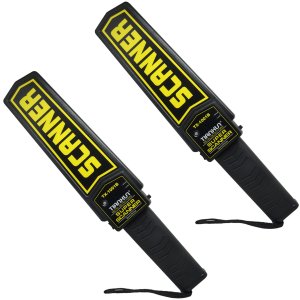 2 Detectores Metal Portátil para Segurança Scanner Bastão Revista Eventos Bateria 9V Importway IWDM-