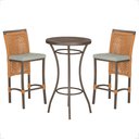 Ver imagem 1 de Mesa Bistrô com 2 Banquetas Roma Marrom Corda Náutica Estofado 3 Trama Original