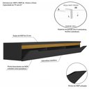 Ver imagem 4 de Rack Suspenso Uno p/ Tvs até 65 Polegadas 180cm 3 Portas Preto/Cedro - Olivar Móveis