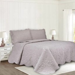 Colcha Matelassê - Ilusion Garden 3D - King Size - com Porta Travesseiro - Rose - Camesa - 1