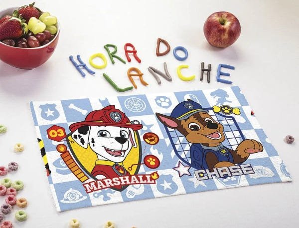 Kit Toalha de Mão Infantil - Lancheira - Patrulha Canina - 12 unidades - 24cm X 42cm - Lepper - 1