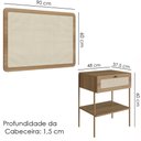 Ver imagem 3 de Cabeceira Solteiro e Mesa Cabeceira Palinha 28975 Hanover Dourado Artesano