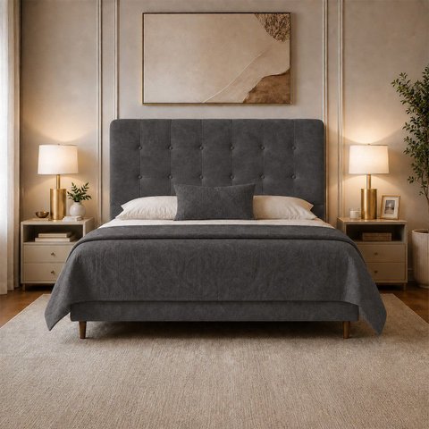 Cabeceira para Cama Casal King Estofada Iza Vilajo – 1,93 m – Suede Crush Cacau