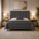 Ver imagem 1 de Cabeceira para Cama Casal King Estofada Iza Vilajo – 1,93 m – Suede Crush Cacau
