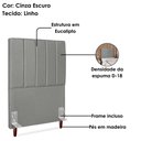 Ver imagem 4 de Cabeceira Solteiro 100 Cm com Frame Carla Linho Cinza Escuro Artte