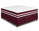 Ver imagem 2 de Kit Cama Box Baú Casal 138x188 cm + Colchão Molas Ensacada Casal 24 cm Vinho Suede