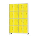 Ver imagem 1 de Armário Roupeiro de Aço para Vestiário 16 Portas Locker Amarelo com Chave