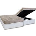 Ver imagem 1 de Cama Box Baú Queen: Colchão Espuma D33 Herval Cannes + Base Crc Linhão White (158x198)