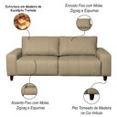 Ver imagem 3 de Sofá Decorativo Sala de Estar Asgand 2 Lugares 160cm Couro Bege - Mozzelar