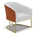 Ver mais imagens de Namoradeira e Poltrona Industrial Dourado Stella Noz/linho Cinza D03 - D'Rossi