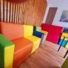 Poltrona Sofa Infantil 1,30cm Colorida com Braços Sku61 o Rei Das Poltronas Booth - 1