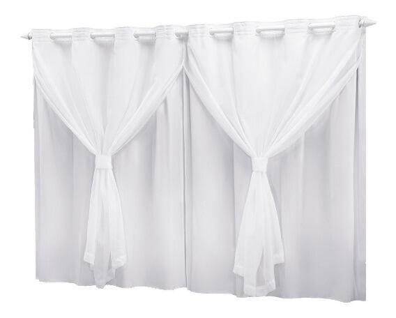 Cortina Blackout com Voil Branco 4,20x2,50M - 4