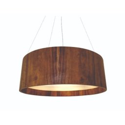 Lustre Pendente Redondo Cilíndrico 100cm em Madeira Imbuia - 1