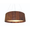 Ver imagem 1 de Lustre Pendente Redondo Cilíndrico 100cm em Madeira Imbuia