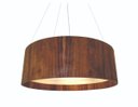 Ver imagem 1 de Lustre Pendente Redondo Cilíndrico 80cm em Madeira Imbuia