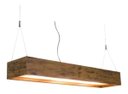 Ver imagem 1 de Luminária Pendente 2 Lâmp. Retangular 125cm em Madeira Imbuia