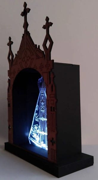 Oratório com a Imagem de Nossa Senhora Aparecida com Led - 3