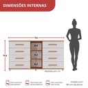 Ver imagem 5 de Cômoda Multifuncional 8 Gavetas com Nicho e Rodízios em Gel Freijó/ Off White Carol