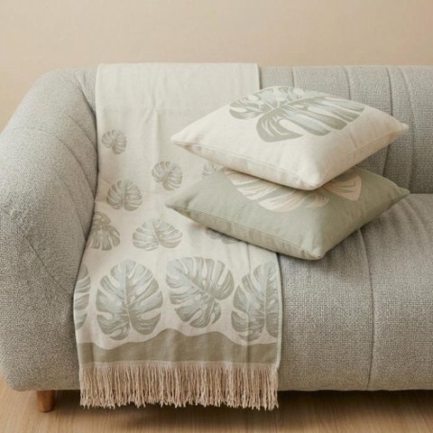 Kit Manta e Almofadas Decorativas para Sofá Chade Verde Relva - Nexta Casa