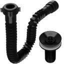 Ver imagem 1 de Sifão Sanfonado Universal 61cm Preto + Válvula de Lavatório 7/8" com Tampa Preta + Veda Rosca