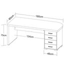 Ver imagem 4 de Mesa para Escritório 4 Gavetas Lado Direito 180cm Tamburato Executiva A06 Marrom/Preto - Mpozenato