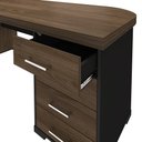 Ver imagem 7 de Mesa para Escritório 4 Gavetas Lado Direito 180cm Tamburato Executiva A06 Marrom/Preto - Mpozenato