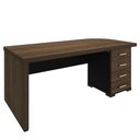 Ver mais imagens de Mesa para Escritório 4 Gavetas Lado Direito 180cm Tamburato Executiva A06 Marrom/Preto - Mpozenato