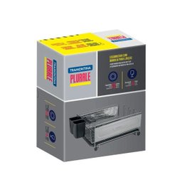 Escorredor de Louça Tramontina Plurale em Aço Inox Preto com Secador e Porta Talheres - 2