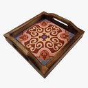 Ver imagem 1 de Bandeja Café da Manhã Madeira Maciça com Azulejo Azulejo G4