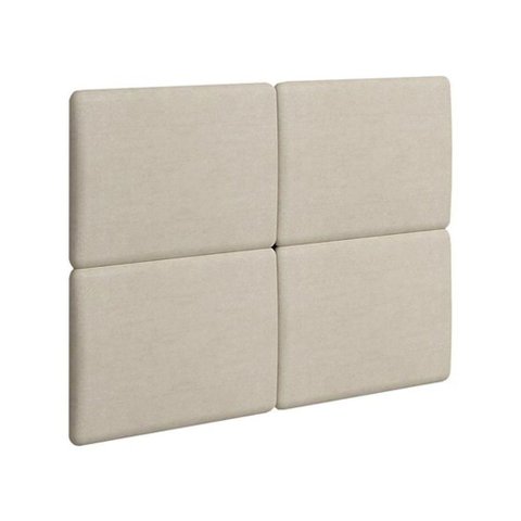 Painel Estofado Solteiro San Miguel Rufato Veludo Creme