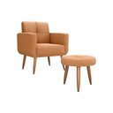 Ver imagem 1 de Kit Poltrona Decorativa Sala + Puff Havana Matrix Mostarda