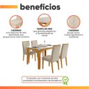Ver imagem 5 de Conjunto Sala de Jantar Mesa Tampo em Vidro 1,20m 4 Cadeiras Tati Cedro-Cappuccino