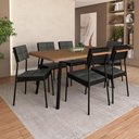 Ver imagem 1 de Conjunto Sala de Jantar 6 Cadeiras Una Carraro Nogal Preto