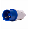 Plugue Industrial, Plástico, 32a 220-240v, 2p+t, 6h, Ip44, Cor Azul, (pcte 1un) Decorlux - 1