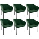 Ver imagem 1 de Kit 6 Cadeiras para Sala de Jantar Estar Living Olívia L02 Couríssimo Verde - Lyam Decor