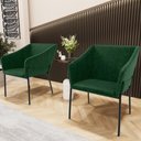 Ver imagem 2 de Kit 6 Cadeiras para Sala de Jantar Estar Living Olívia L02 Couríssimo Verde - Lyam Decor