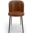 Ver imagem 3 de Kit 3 Cadeiras Sala de Jantar Estofada Gavi L02 Couríssimo Marrom - Lyam Decor