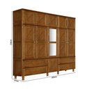 Ver imagem 2 de Guarda Roupa Casal Rústico com Espelho Madeira Maciça Chicago - Castanho