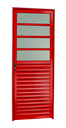 Ver imagem 1 de Porta de Cozinha Alumínio 80 Esq L25 V.Boreal Vermelho Brimak