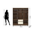 Ver imagem 2 de Guarda Roupa Roupeiro Solteiro Ideal 6 Portas Plus Imbuia Champanhe Vila Rica