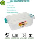 Ver imagem 3 de Kit 3 Caixas Organizadoras Multiuso Transparente Alta 2,5l