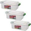 Ver imagem 1 de Kit 3 Caixas Organizadoras Multiuso Transparente Alta 2,5l