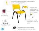 Ver mais imagens de Kit com 6 Cadeiras Iso para Escola Escritório Comércio Amarela Base Preta Ecomhome