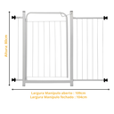 Ver imagem 2 de Grade Proteção Segurança Portão Pet 80cm Branco Bebê Cão com Extensor 1 de 05cm e 1 de 30cm Itagold