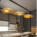 Ver imagem 5 de Luminária de Teto Pendente Bambu Natural Iluminação Neutra Gourmet Cozinha Sala Varanda