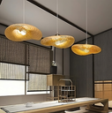 Ver imagem 5 de Luminária de Teto Pendente Bambu Natural Iluminação Neutra Gourmet Cozinha Sala Varanda