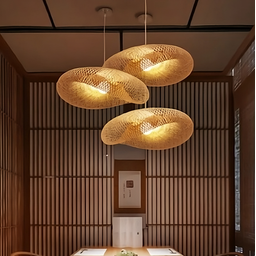 Luminária de Teto Pendente Bambu Natural Iluminação Neutra Gourmet Cozinha Sala Varanda - 6